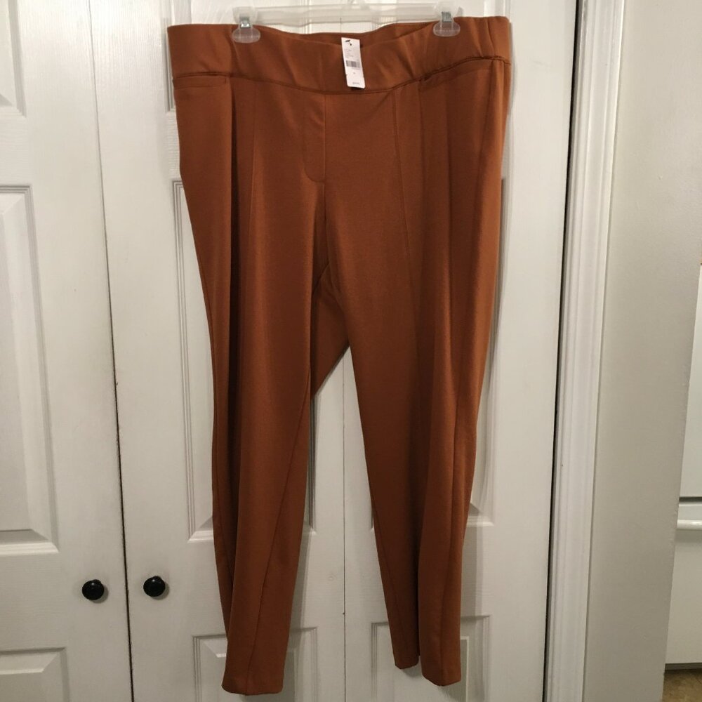 Plus Size Ponte Pull On Straight Pants